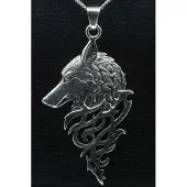 MOOYE ® - Collectie Zilveren Wolf gothic ketting hanger