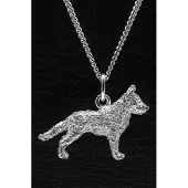 MOOYE ® - Collectie Zilveren Hollandse herder ketting hanger - ruwhaar - groot
