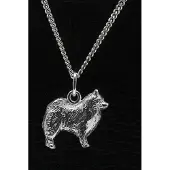MOOYE ® - Collectie Zilveren Samojeed ketting hanger - groot