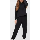 Pieces Huispak dames - Lounge pak dames - Oversized jogging pak vrouwen - Zwart / M