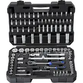 Projahn PROFICRAFT dopsleutelset, 108-delig, aandrijving 1/4" + 1/2", 48-tands ratels, kunststof koffer