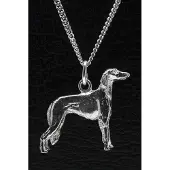 MOOYE ® - Collectie Zilveren Saluki ketting hanger - groot
