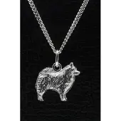 MOOYE ® - Collectie Zilveren Keeshond ketting hanger - groot