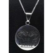 MOOYE ® - Collectie Zilveren Indiaan Kokopelli rond duo hopi style ketting hanger