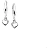 Trendjuwelier huiscollectie Oorhangers Hart Zilver Gerhodineerd Glanzend 19 mm x 5 mm