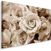 Karo-art Schilderij - Rozen in Sepia, 4 maten, wanddecoratie