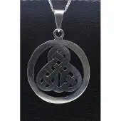 MOOYE ® - Collectie Zilveren Keltische knoop rond glad ketting hanger