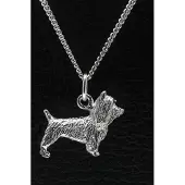 MOOYE ® - Collectie Zilveren Australische (silky) terrier ketting hanger - groot