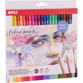 APLI (Aquarel) Potloden met penseel - 24 stuks