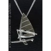 MOOYE ® - Collectie Zilveren Surfplank XL ketting hanger