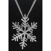 MOOYE ® - Collectie Zilveren Sneeuwvlok mat ketting hanger