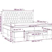 vidaXL Boxspring met matras stof blauw 200x200 cm