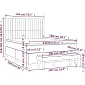 vidaXL Boxspring met matras stof blauw 140x200 cm
