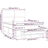 vidaXL Boxspring met matras stof crèmekleurig 140x200 cm