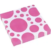 Amscan servetten Dots 33 x 33 cm 20 stuks roze