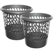 Whitefurze Papierbakken/prullenbakken - 2x stuks - 25 liter - Grijs
