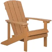 Beliani ADIRONDACK - Tuinstoel met voetenbank - Lichte houtkleur - Kunsthout