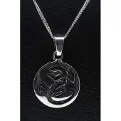 MOOYE ® - Collectie Zilveren Indiaan Hagedis rond 2 hopi style ketting hanger