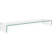 vidaXL TV-meubel/monitorverhoger transparant 120x30x13 cm glas
