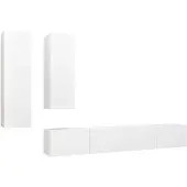 vidaXL 4-delige Tv-meubelset bewerkt hout wit