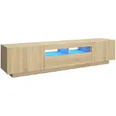 vidaXL Tv-meubel met LED-verlichting 180x35x40 cm sonoma eikenkleurig