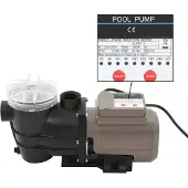 vidaXL Zwembadpomp met timer 0,25 pk 8000 L/u zwart