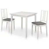 vidaXL 3-delige Eethoek MDF wit