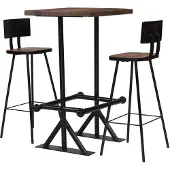 vidaXL 3-delige Barset massief gerecycled hout