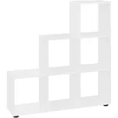 vidaXL Boekenkast trapvormig 107 cm bewerkt hout hoogglans wit