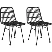 vidaXL Tuinstoelen 2 st 48x62 84 cm PE rattan zwart
