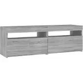 vidaXL Tv-meubel met LED-verlichting 120x35x40 cm grijs sonoma eiken
