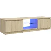 vidaXL Tv-meubel met LED-verlichting 140x40x36 cm sonoma eikenkleur