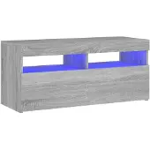 vidaXL Tv-meubel met LED-verlichting 90x35x40 cm grijs sonoma eiken