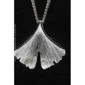 MOOYE ® - Collectie Zilveren Ginkgo blad ketting hanger