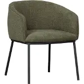Woood Leon Eetkamerstoel - Bouclé - Forest Green - 77x61x63