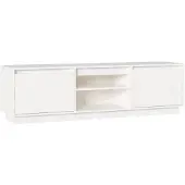 vidaXL Tv-meubel 140x35x40 cm massief grenenhout wit