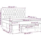 vidaXL Boxspring met matras stof crèmekleurig 160x200 cm