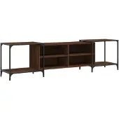 vidaXL Tv-meubel 203x37x50 cm bewerkt hout bruin eikenkleur