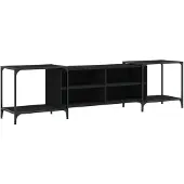 vidaXL Tv-meubel 203x37x50 cm bewerkt hout zwart
