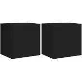 vidaXL Tv-wandmeubelen met LED-verlichting 2 st 40,5x35x40 cm zwart