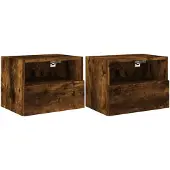 vidaXL Tv-wandmeubels 2 st 40x30x30 cm bewerkt hout gerookt eikenkleur