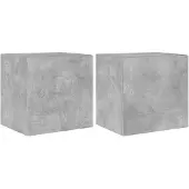 vidaXL Tv-wandmeubelen met LED 2 st 40,5x35x40 cm betongrijs