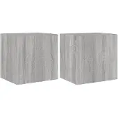 vidaXL Tv-wandmeubelen met LED 2 st 40,5x35x40 cm grijs sonoma eiken