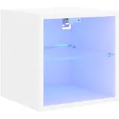 vidaXL Tv-meubel met LED-verlichting 30x28,5x30 cm wit