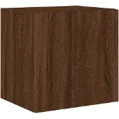 vidaXL Tv-wandmeubel met LED-verlichting 40,5x35x40 cm bruineikenkleur