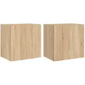 vidaXL Tv-wandmeubels 2 st 40,5x30x40 cm hout sonoma eikenkleurig