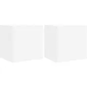 DKD Home Decor Tv-wandmeubelen met LED-verlichting 2 st 40,5x35x40 cm wit