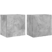 vidaXL Tv-wandmeubels 2 st 40,5x30x40 cm bewerkt hout betongrijs