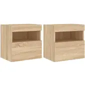 vidaXL Tv-wandmeubels met LED 2 st 40x30x40 cm sonoma eikenkleurig