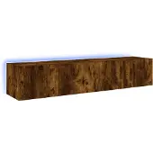 vidaXL Tv-wandmeubels met LED 2 st 80x35x31 cm gerookt eikenkleurig